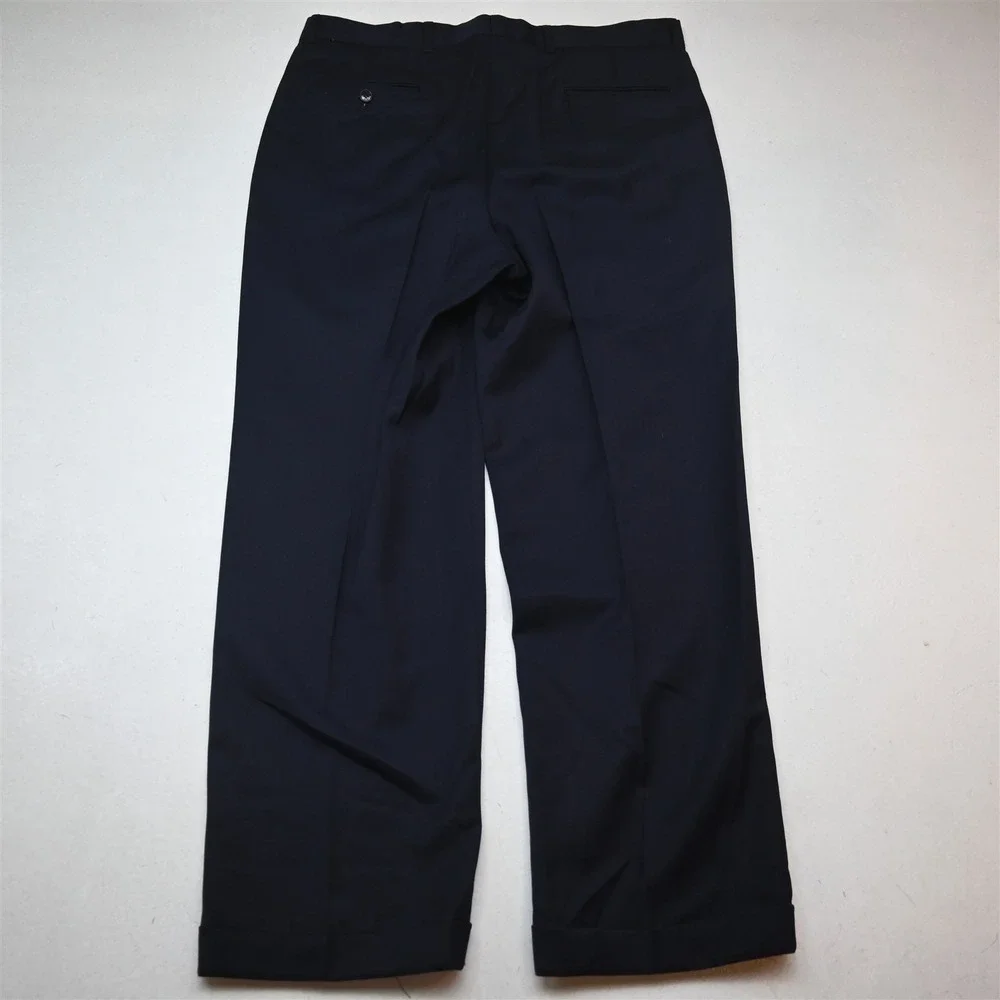 Vtg USA Made Double Breasted 42S 36x30 Navy Blue Wool Mens Jacket Pants Suit